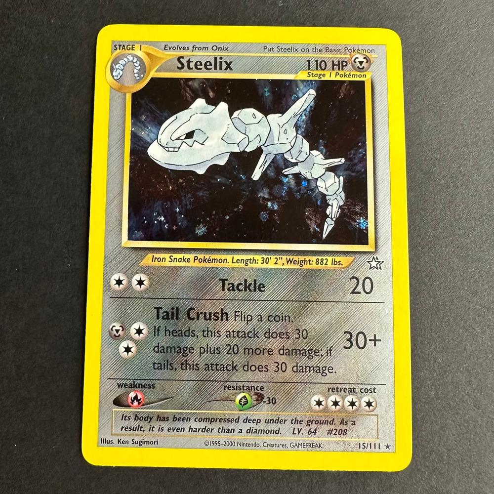 Pokemon TCG Steelix Neo Genesis Unlimited Holo 15/111 Rare NM